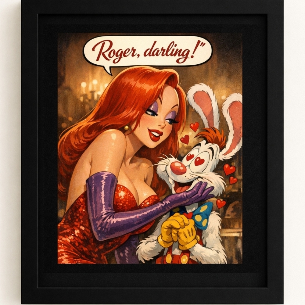 Jessica Rabbit A.I. Art Print in Glass Front Frame 8x10
